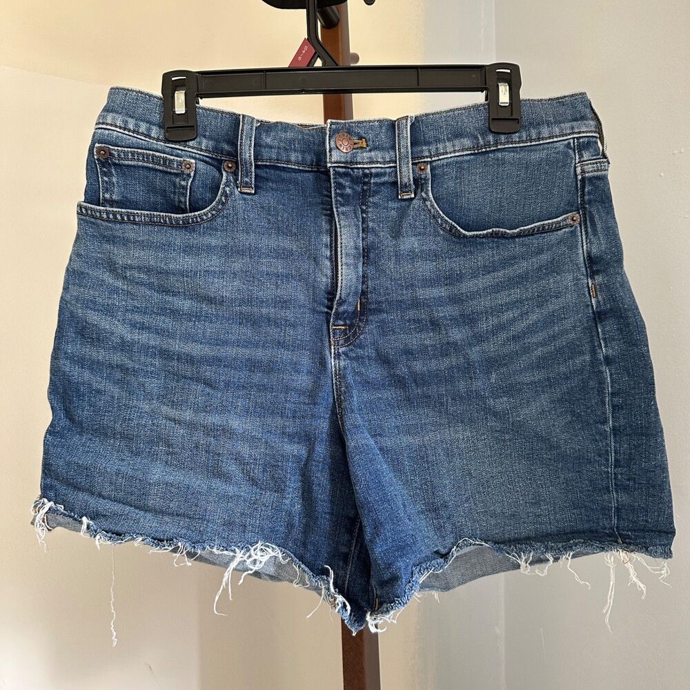 J.Crew Jean Shorts Women 29 Blue Denim Cut Off Raw Hem Stretch Shorts High Rise
